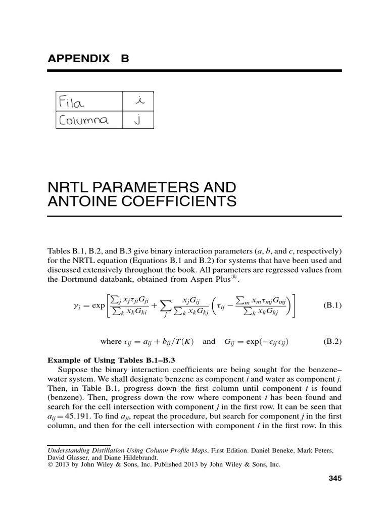 NRTL Parameters for Binary Systems | PDF | Toluene | Continuum Mechanics