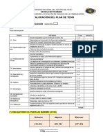 Tabla de Valoración de Plan de Tesis - Asesor