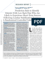 A Clinical Prediction Rule To Identify Patients With Low Back Pain Who Are Likely To Experience Short-Term Success Following Lumbar Stabilization Exercises - A Randomized Controlled Validation Study