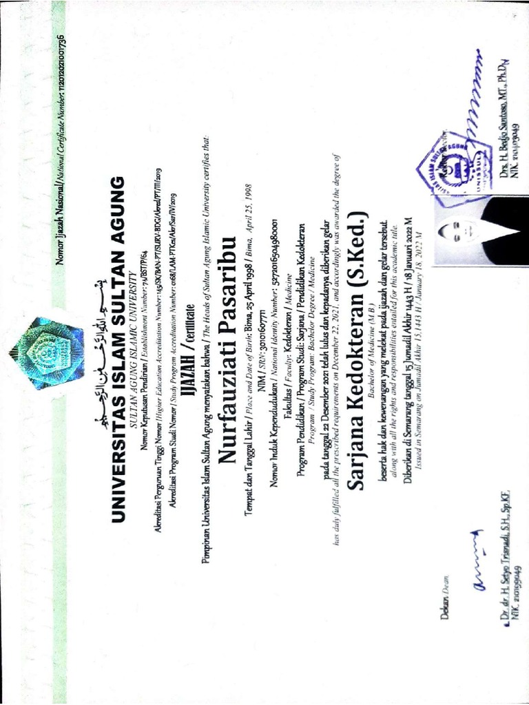 Ijazah Transkrip Nilai Pdf