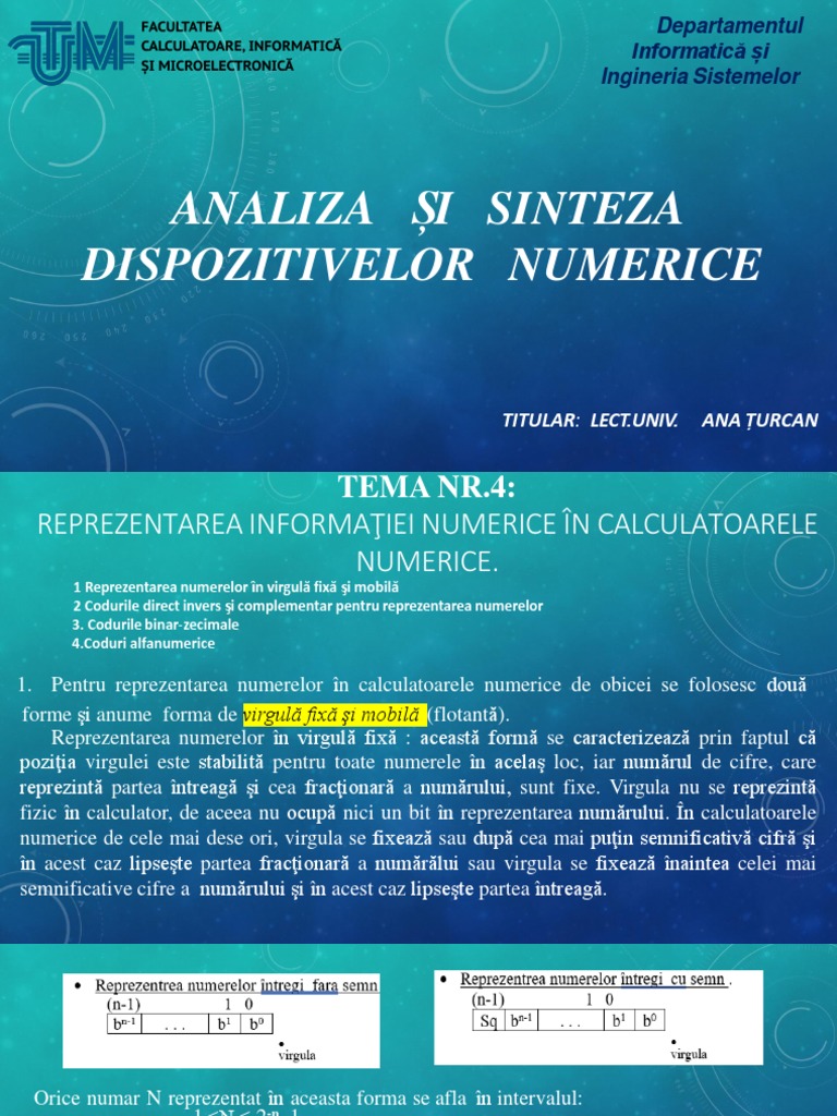 Tema 4 Reprezentarea Informatiei | PDF