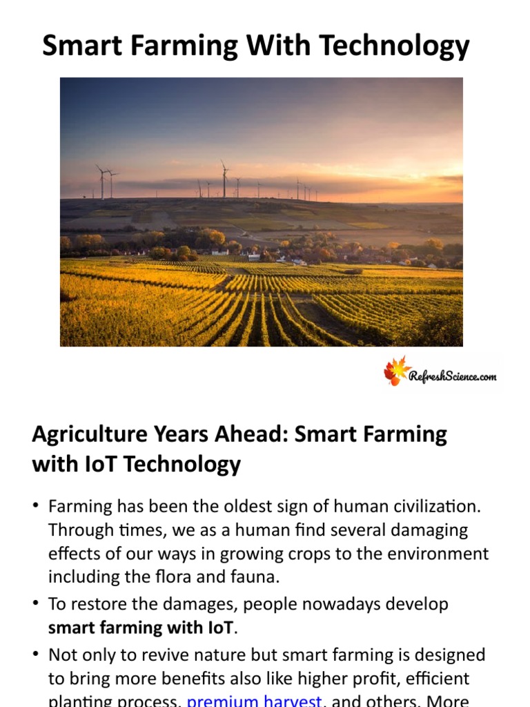 Smart Farming Innovations with IoT | PDF | Internet Of Things | Agriculture