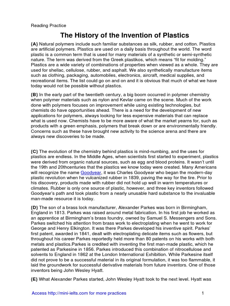 The History of The Invention of Plastics PDF Plastic Polymers