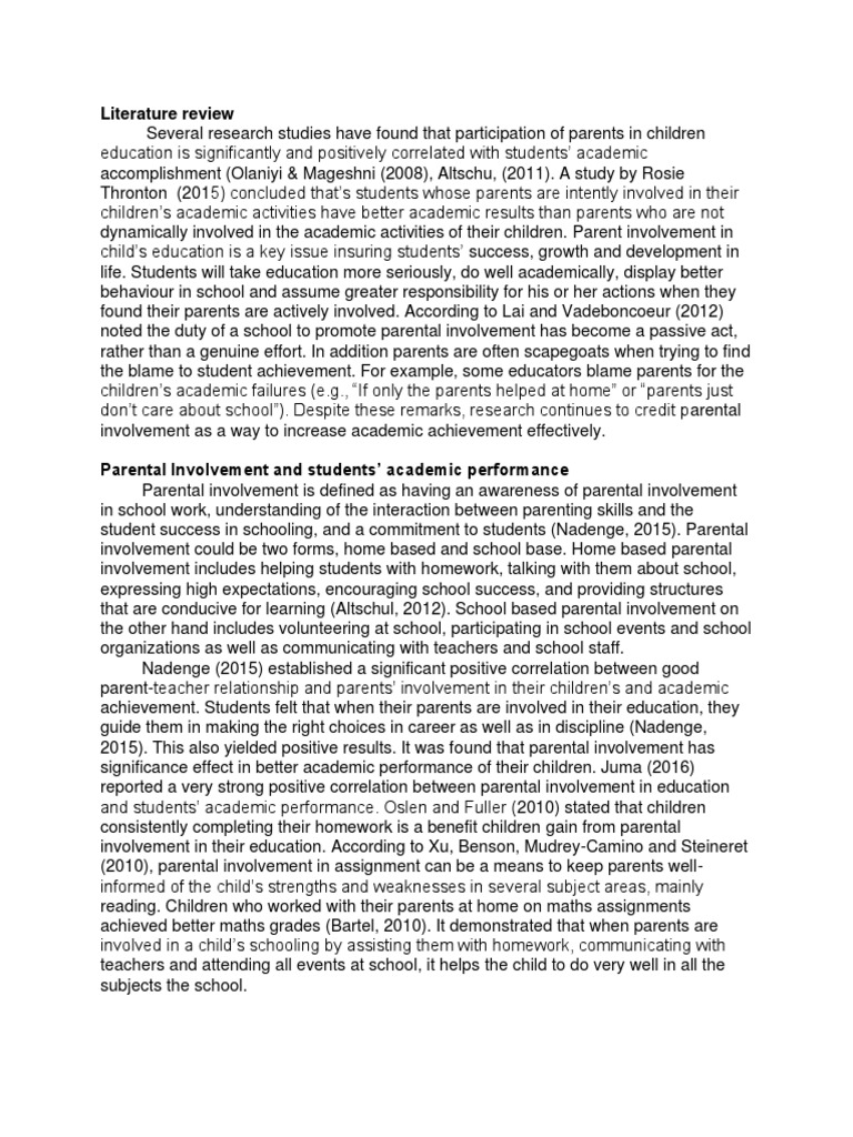 Literature Review PDF Socioeconomic Status Sibling