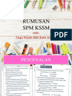 Rumusan SPM KSSM: Oleh: Cikgu Roziah SMK Bukit Jambul