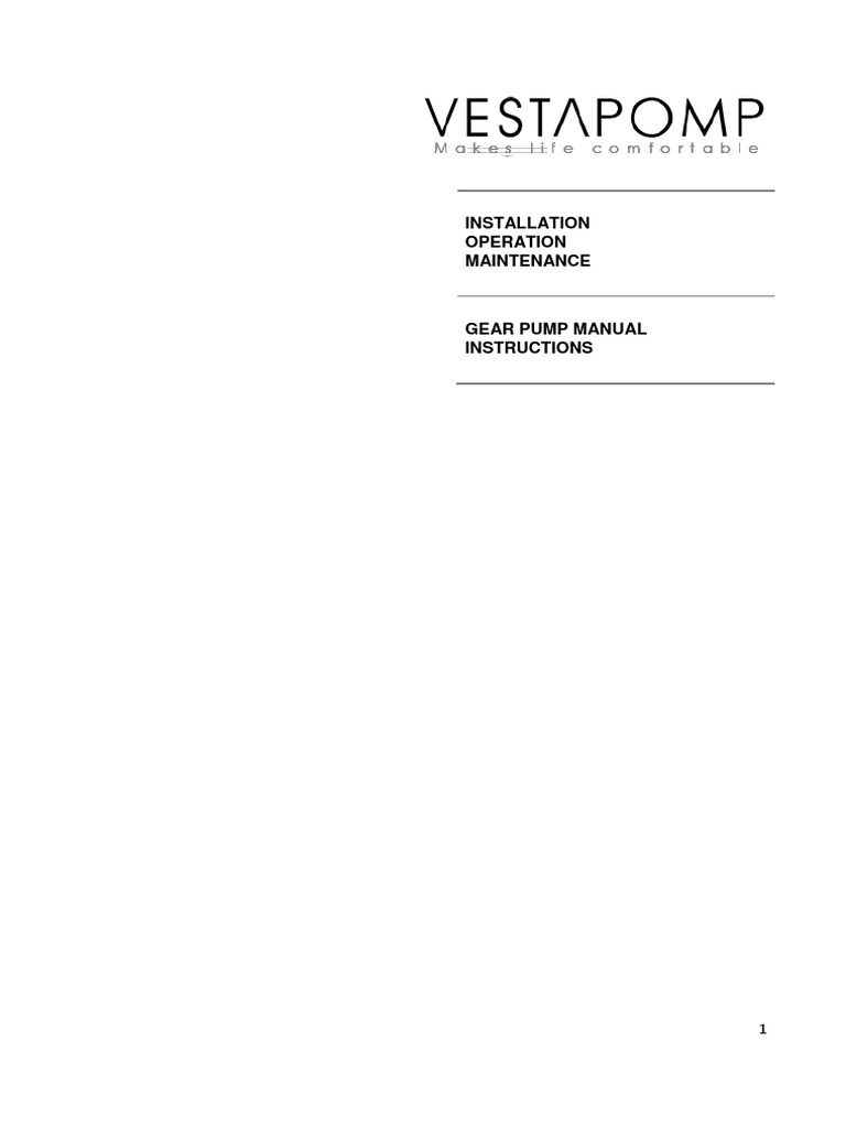 Gear Pump Manual PDF