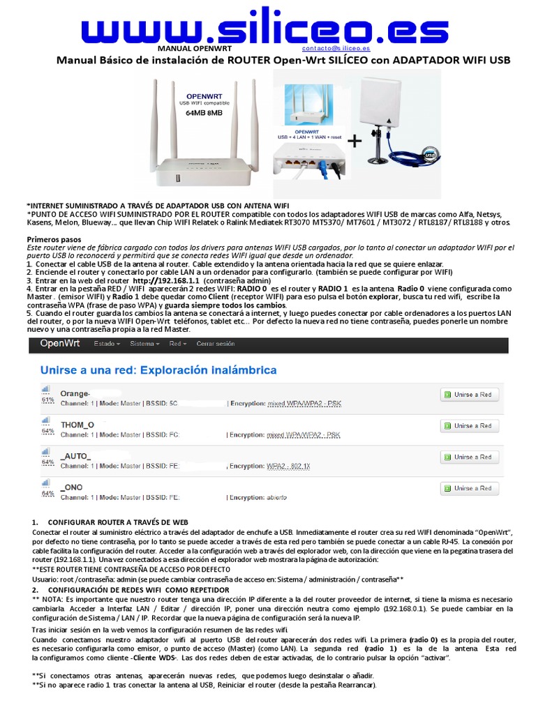 Manual de Configuración OpenWrt Router | PDF | Enrutador (Computación ...