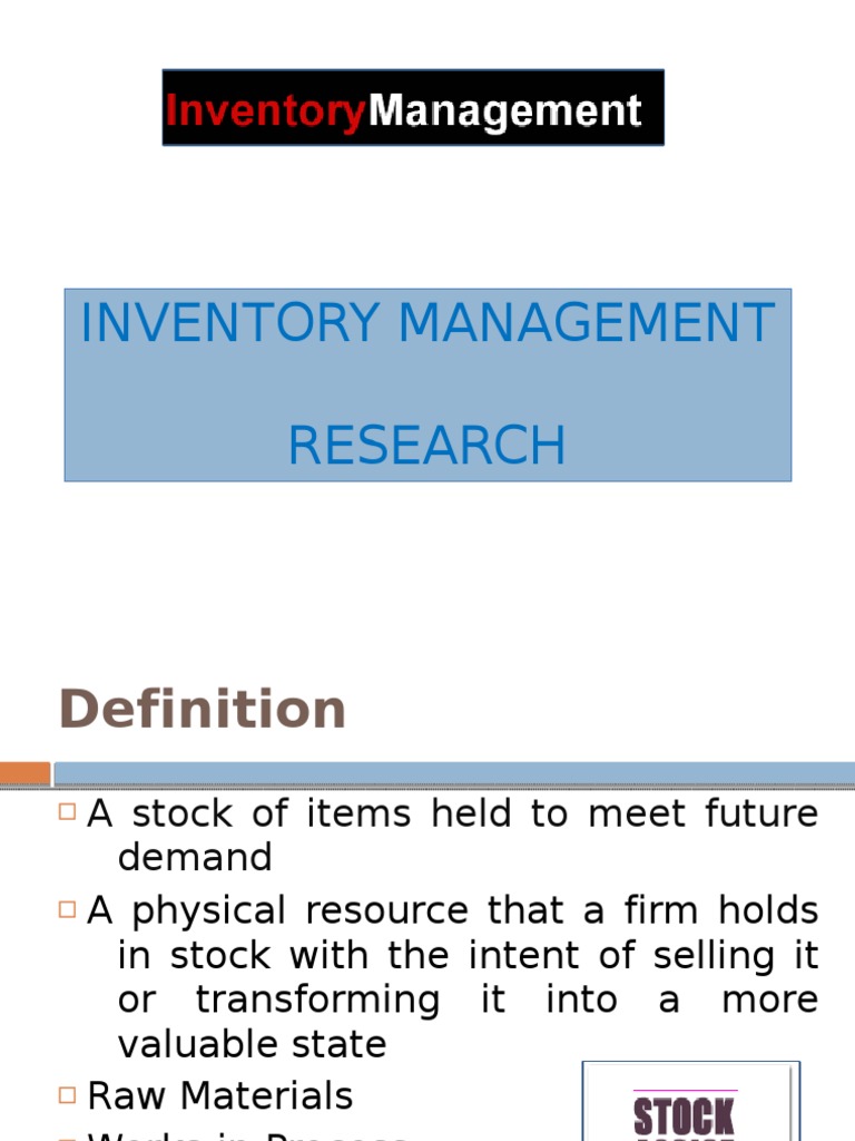Inventory Management | PDF | Inventory | Production And Manufacturing
