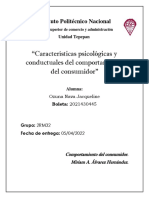 Ensayo Características Psicológicas y Conductuales Del Comportamiento Del Consumidor