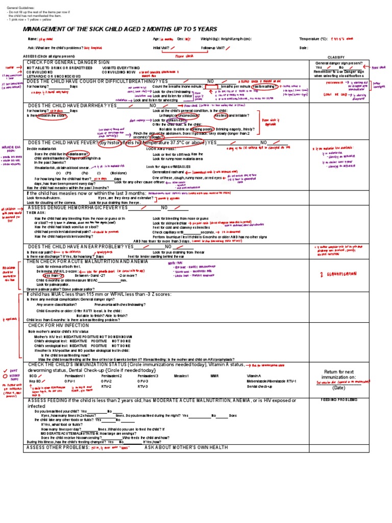 Imci Forms Guide | PDF | Breastfeeding | Anemia