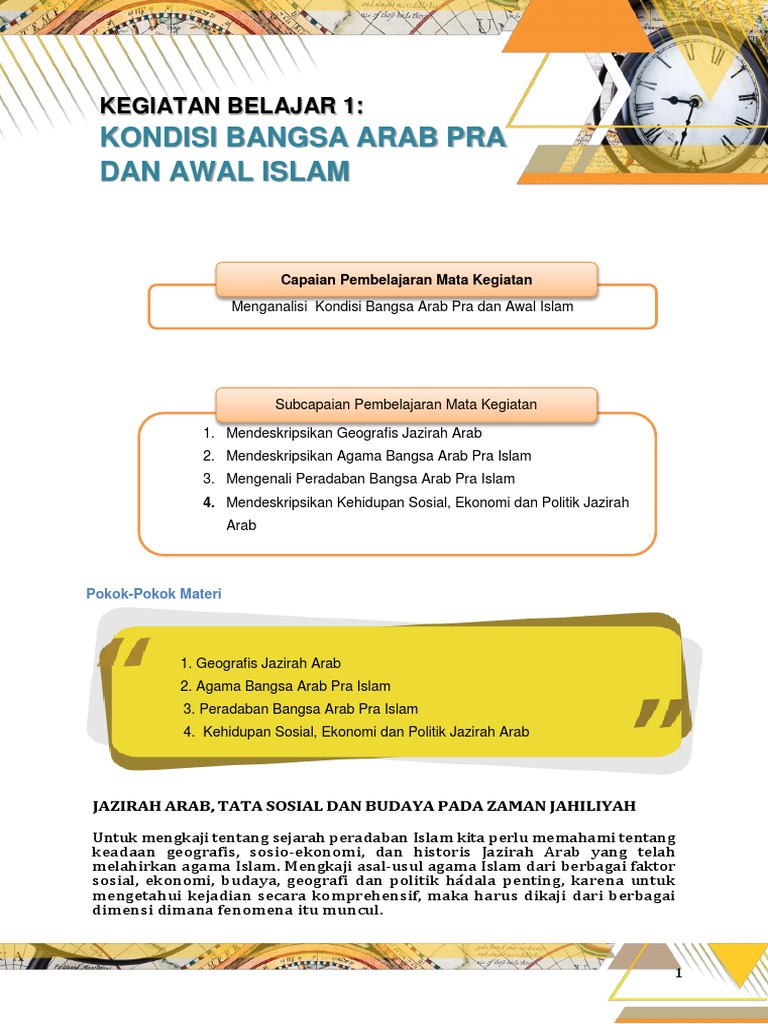 SKI - 2 Kondisi Bangsa Arab Pra Islam Dan Awal Islam | PDF