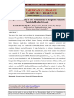 Bioequivalence Study of Two Formulations of Bisoprolol Fumarate Tablets in Healthy Subjects