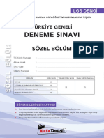 Kafa Dengi Yayınları LGS Deneme Sınavı Sözel Bölüm