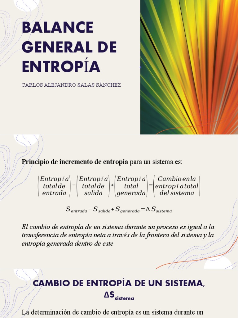 Balance de Entropía en Sistemas Termodinámicos | PDF | Entropía | Calor