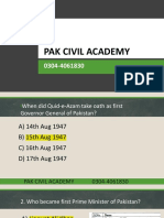 Pakistan History Quiz
