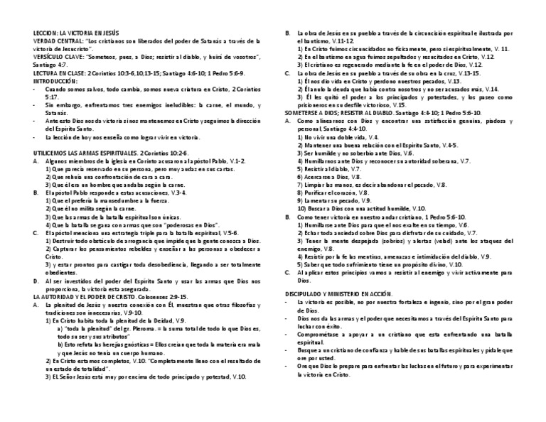 Victoria en Cristo y la batalla espiritual | PDF | Jesús | espíritu Santo