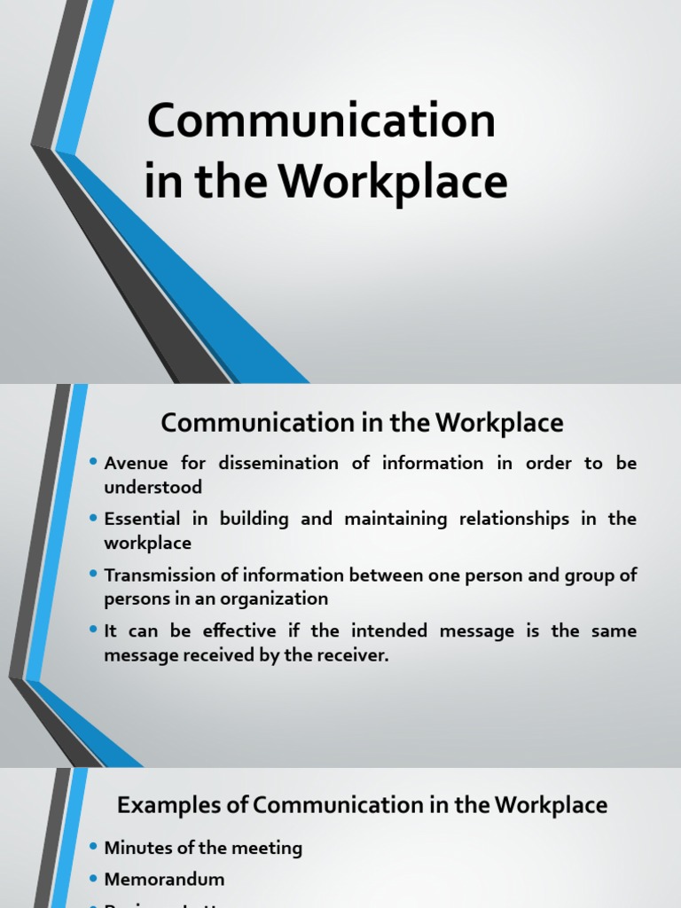 Effective Workplace Communication Guide | PDF | Communication | Memorandum