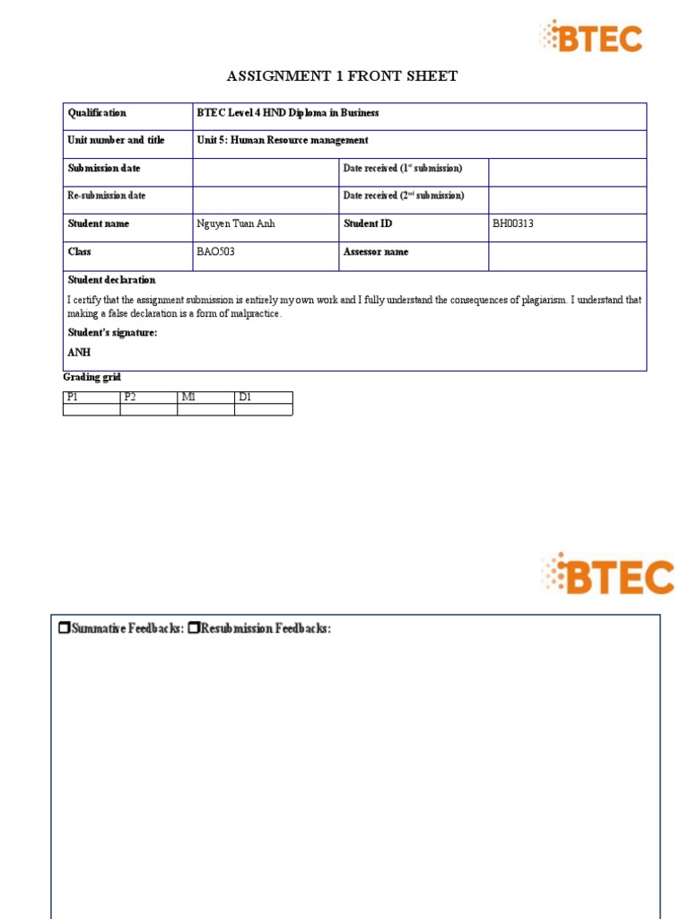 HRM Asm 1 | PDF