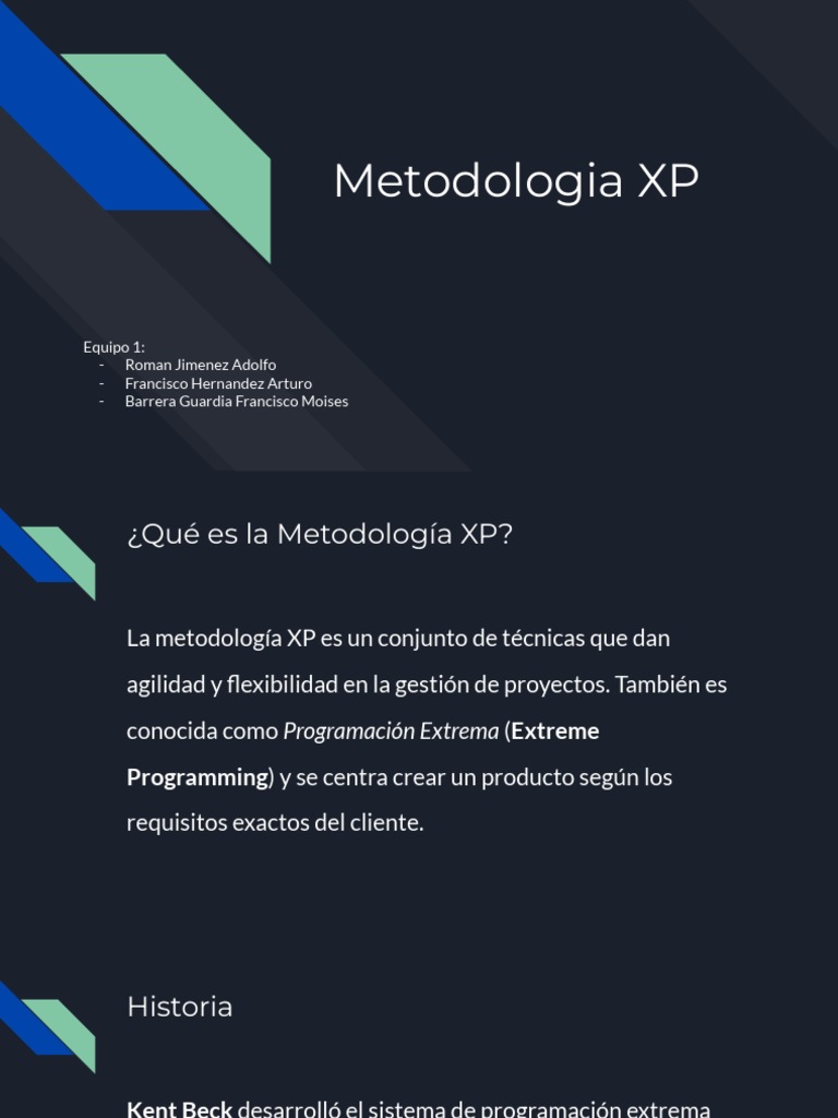 Equipo 1 - Metodologia XP | PDF | Informática