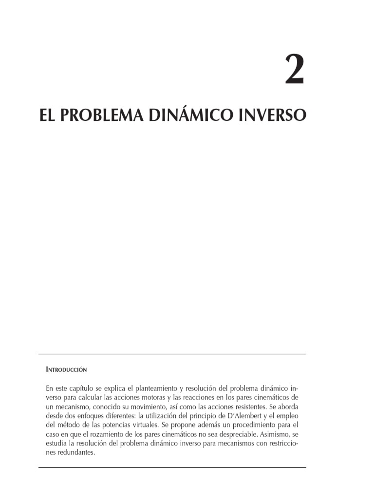 El Problema Dinámico Inverso: Ntroducción | PDF | Ecuaciones | Dinámica ...