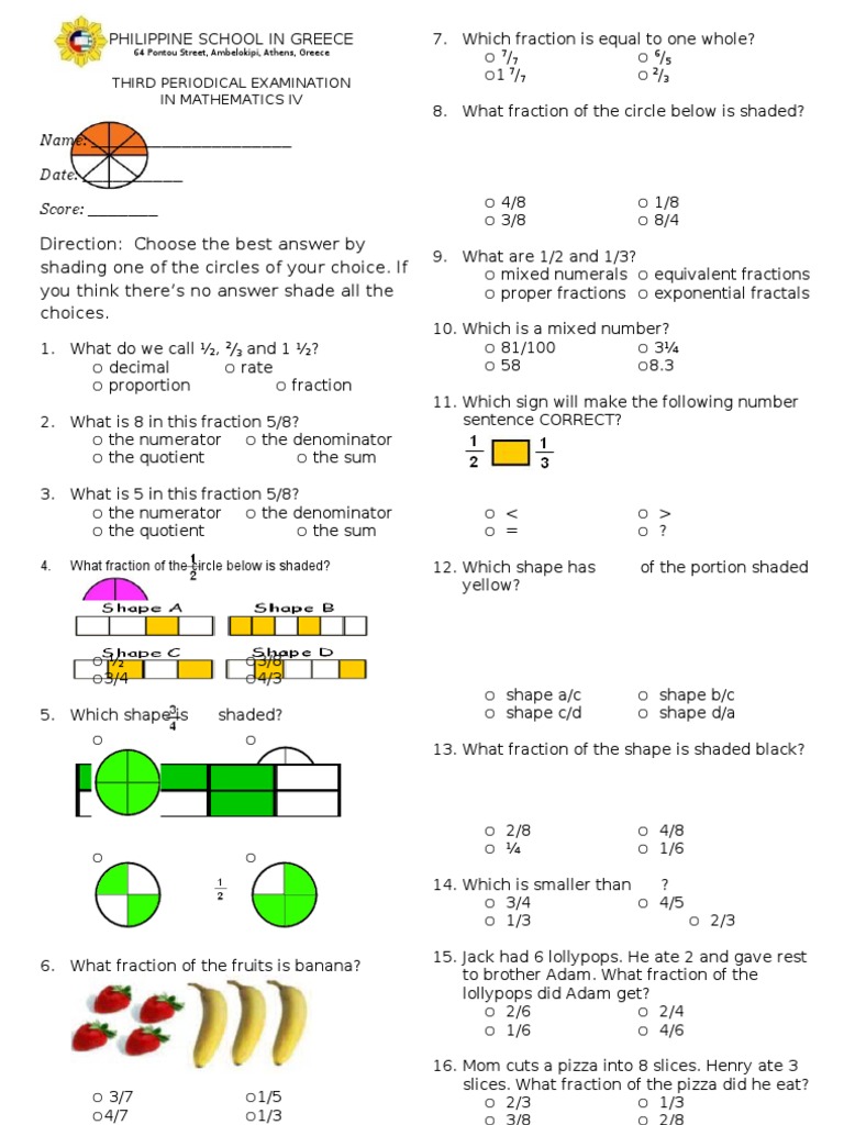 Mathematics IV Exam for Philippine Students | PDF | Fraction ...