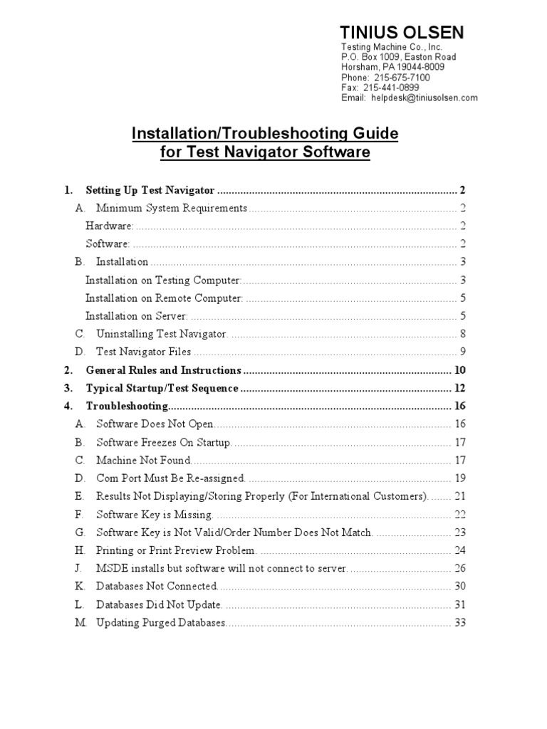 Test Nav Install Troubleshoot Rev6 PDF Installation