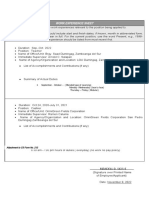 CS Form No 212 Work Experience Sheet