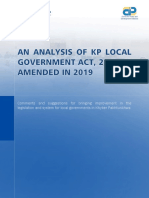Analysis of KP Local Government Act 2013 As Amended in 2019