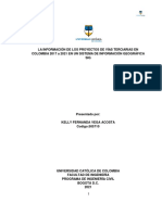 LA INFORMACIÓN DE LOS PROYECTOS DE VÍAS TERCIARIAS EN COLOMBIA 2017 A 2021 EN UN SISTEMA DE INFORMACIÓN GEOGRÁFICA SIG