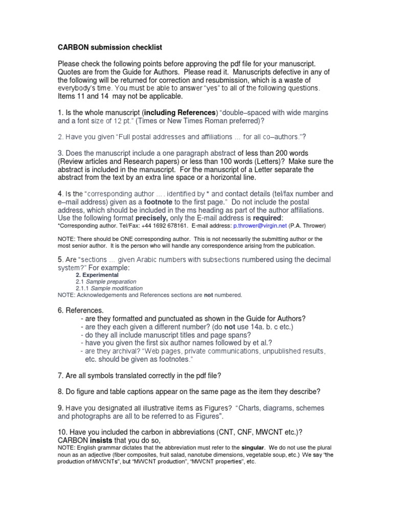 Carbon Checklist | PDF | Ellipsis | Semiotics