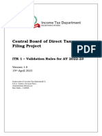 CBDT - E-Filing - ITR 1 - Validation Rules