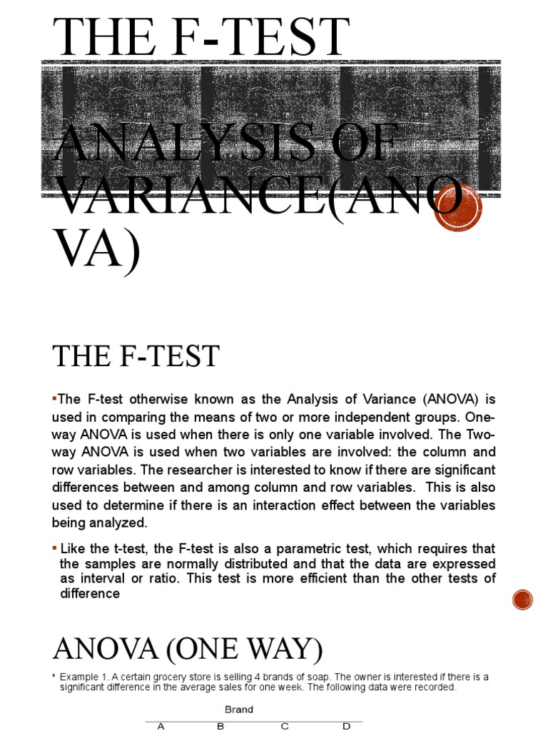 Anova W Computer Pdf F Test Analysis Of Variance