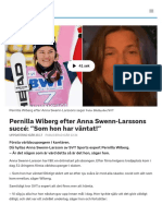 Pernilla Wiberg Efter Anna Swenn-Larssons Succé: "Som Hon Har Väntat!" - SVT Sport