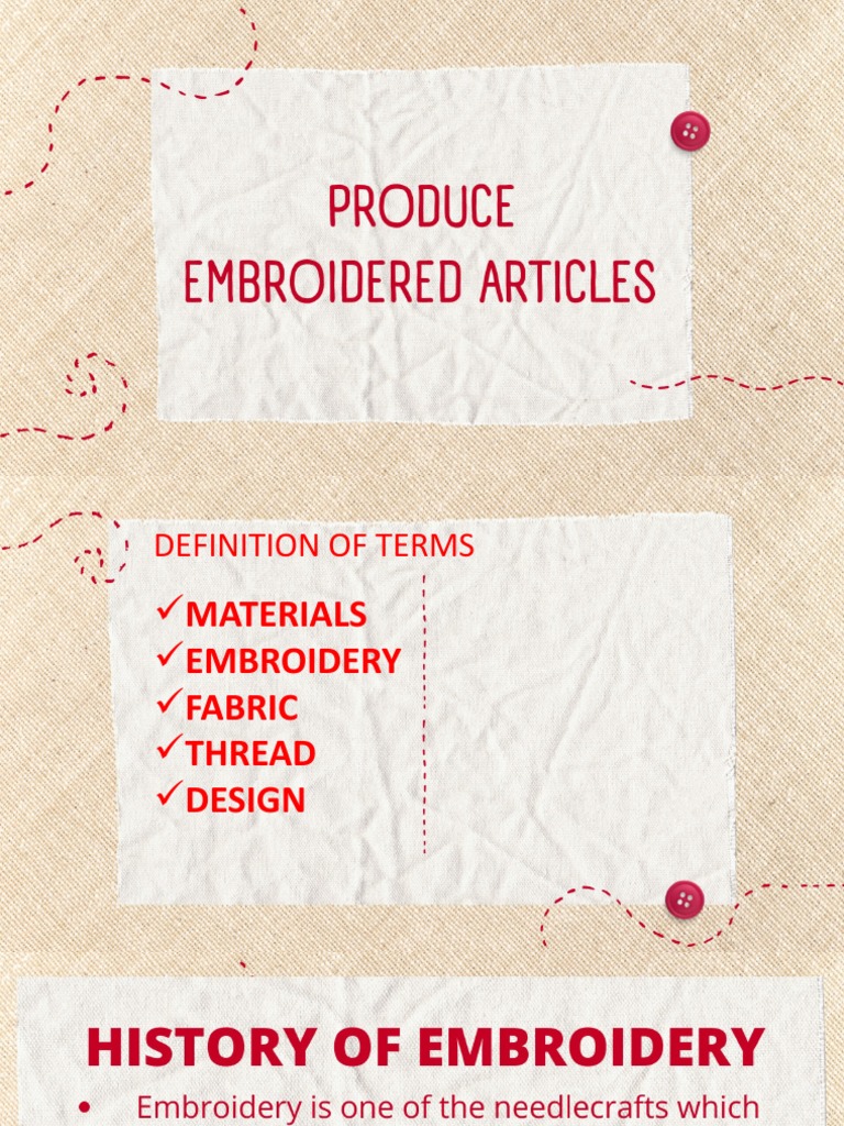 Definition of Embroidery Terms | PDF | Home & Garden