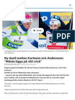 Ny Duell Mellan Karlsson Och Andersson: "Måste Ligga På Rätt Nivå" - SVT Sport1