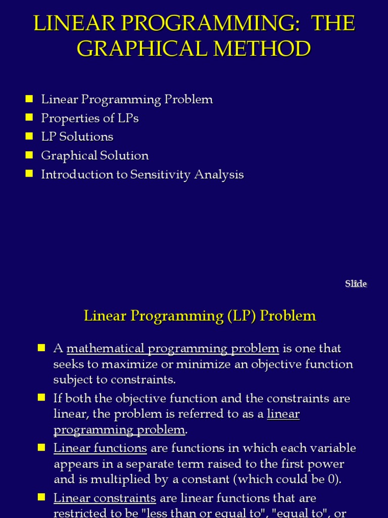 Linear Programming: The Graphical Method | PDF | Linear Programming ...