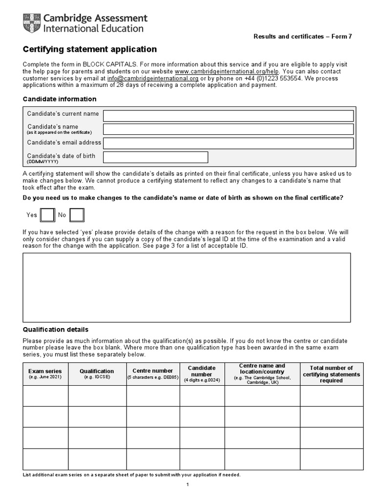 Certifying Statement Form 7 ON22 PDF Payments Notary Public