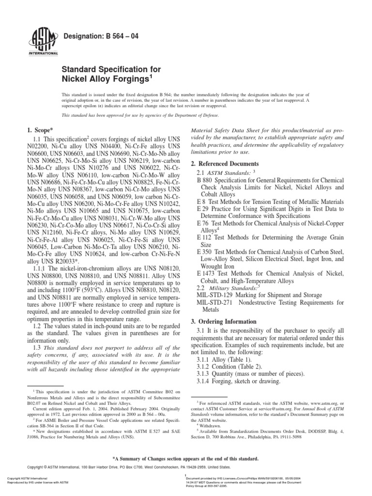 Astm B 564 | PDF