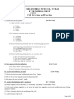 PT2 Revision Worksheet - Cell Structure and Fu
