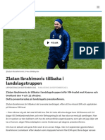 Zlatan Ibrahimovic Tillbaka I Landslagstruppen - SVT Sport