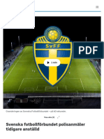 Svenska Fotbollförbundet Polisanmäler Tidigare Anställd - SVT Sport