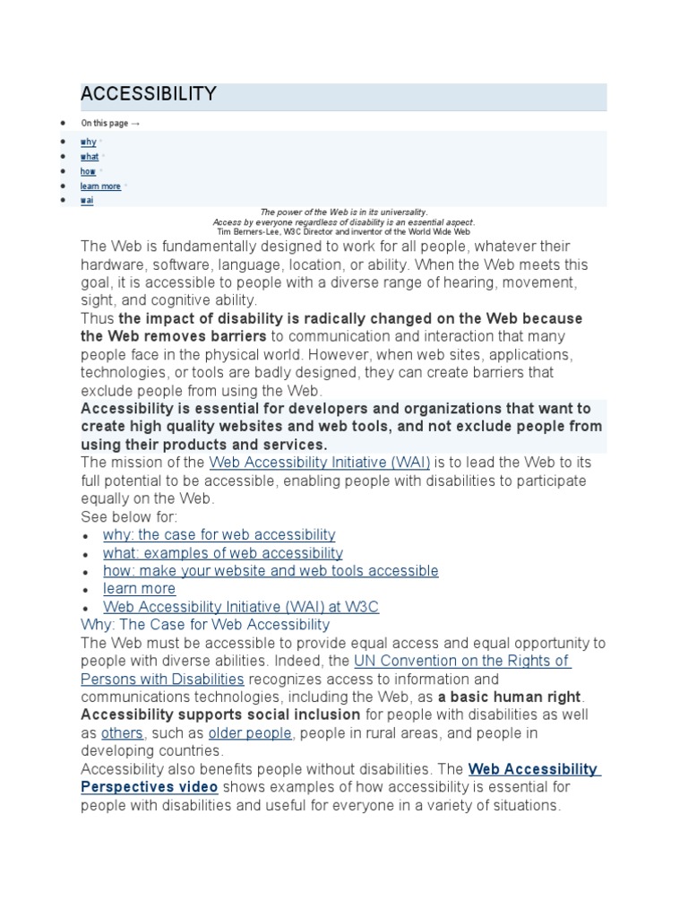 Understanding Web Accessibility Essentials | PDF | Computers ...