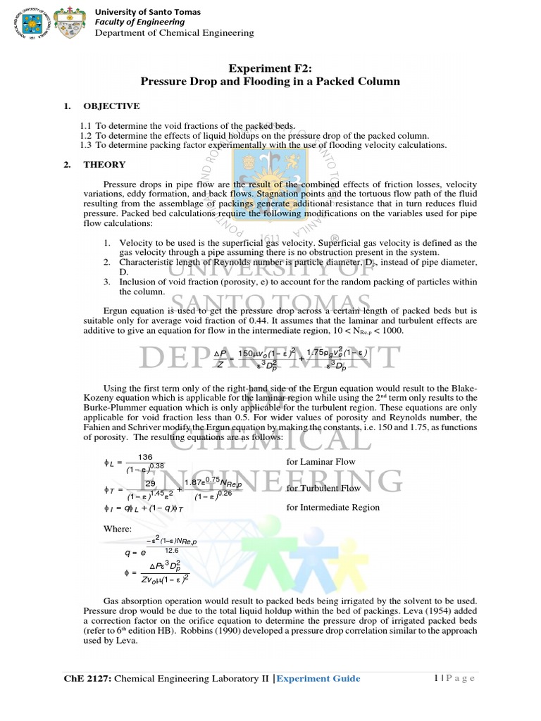 Flooding and Pressure Drop in Columns | PDF | Fluid Dynamics | Reynolds ...