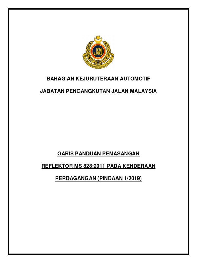 Garis Panduan Pemasangan Reflektor MS 828 2011 Pindaan 1 2019 | PDF
