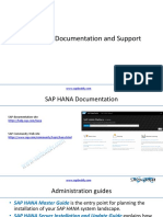 SAP HANA Documentation and Support