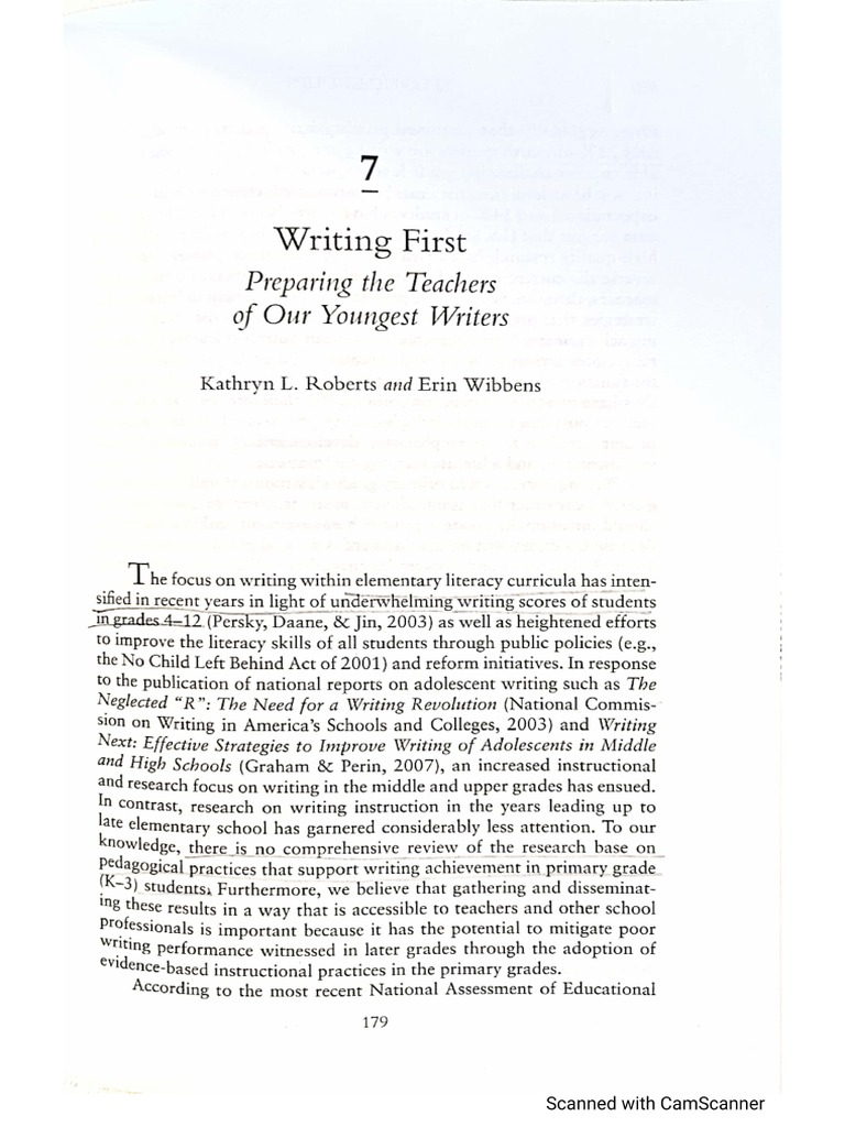 Chapter 7 Writing First | PDF