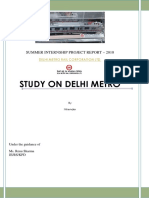 Study On Delhi Metro: Summer Internship Project Report - 2010