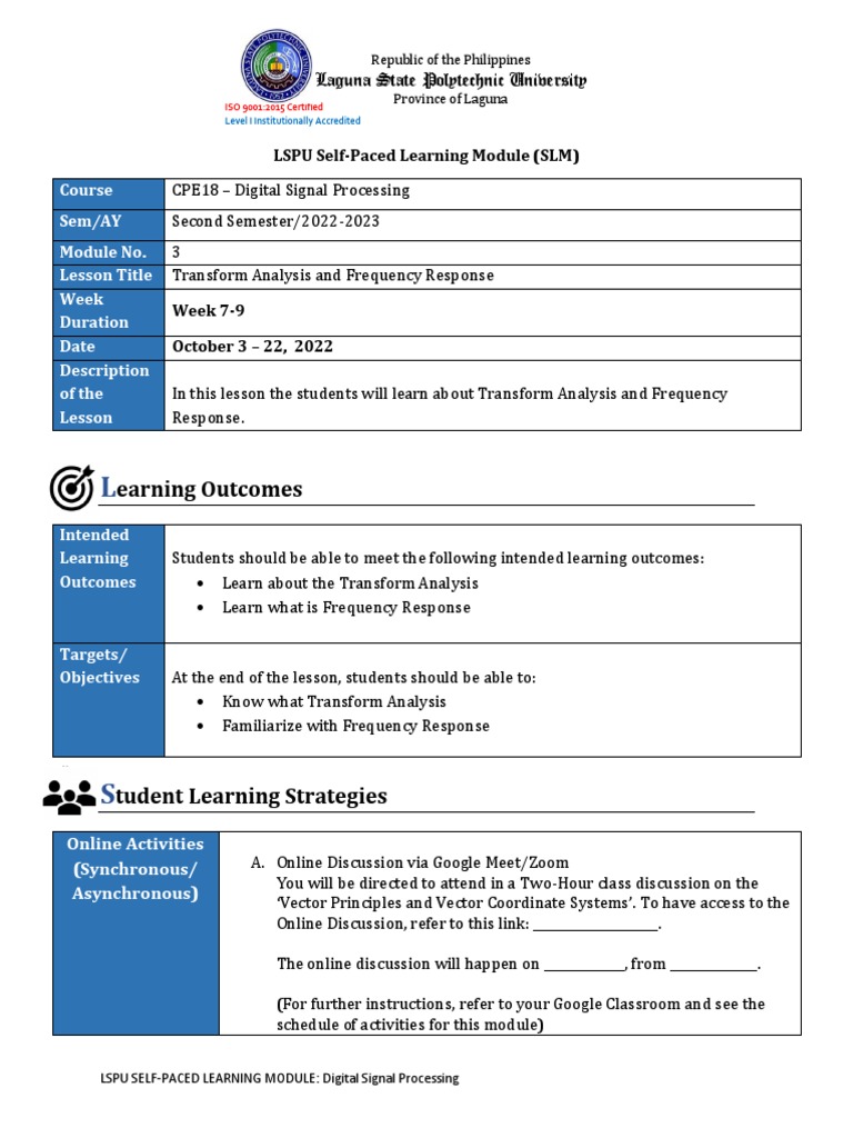 LSPU Digital Signal Processing Module | PDF | Computer Engineering ...