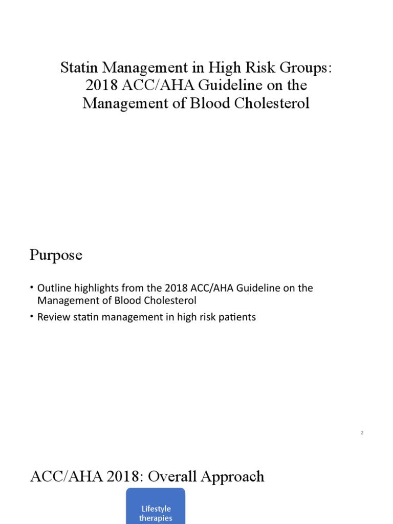 Guidelines for statin management in high risk groups a summary of the