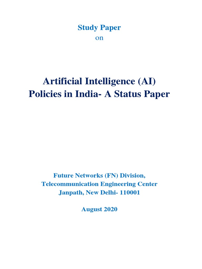 AI Policies in India A Status Paper Final | PDF | Artificial ...